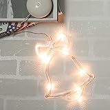 クリスマスベルLEDライト、8pcs LED暖かいホワイトクリスマスベルライトwith Sucker電池式Festiveランプウィンドウオーナメント