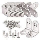 ステンレス製 棚受け金具 Ｌ字アングルブラケット接合金具 ステンレスネジ コーナーブレース (25x25x2mm 銀)