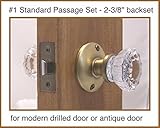A very affordable Fluted Crystal Glass & Antique Brass Complete Passage Door Knob Sets for Modern Do