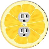 Rikki Knight RND-OUTLET-19 Lemon Slice Art Single Outlet Plate, Yellow [並行輸入品]