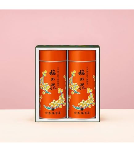 山本海苔店　緑　梅の花　中缶　2缶セット 梅の花 2缶セット 梅の花」2号缶2本詰合せ（緑