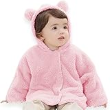 HONEY BLOSSOM ベビー くま耳 フーディ ポンチョ 着ぐるみ風 ボア フリース ジャケット m205 pink