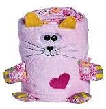 Pink Kitten Rolled Baby Blanket by Blossoms & Buds [並行輸入品]