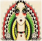 CT _ 62386フローレンAll Thingsメキシコ – メキシコアールデコLady with Skulls – タイル 4-Inch-Ceramic ct_62386_1