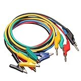 Daniu 5Pcs 1M 4Mm Silicone Banana Plug To Crocodile Alligator