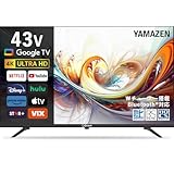山善 テレビ Wチューナー 液晶 4K 43インチ QRK-43W4KST ネット動画対応 Dolby Vision/Atmos対応