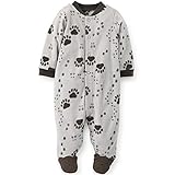 Carter's(カーターズ) フットスタンプフロントスナップフリース足付カバーオール(Gray/Brown) 9M(6-9ヶ月) [並行輸入品]