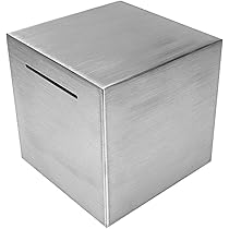 貯金箱 多面体 ステンレス 楽天市場】貯金箱 ステンレス 大容量 正方形 開かない貯金箱