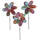 B Blesiya おもちゃ　庭園　ガーデン　屋外　飾り物　観覧車風車　子ども　遊び　ピンホイール　風車　全2カラー　5点入り - #1