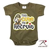 Rothco Infant Too Cute To Recruit One Piece, Olive Drab, 67150 … 12-18 Months