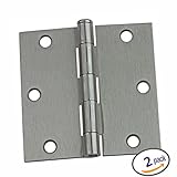 Dynastyハードウェア3 – 1 / 2 "ドアヒンジSquareコーナー、サテンニッケル、2 - Pack