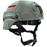 OneTigris サバゲー用ヘルメット 　米軍風レプリカ ヘルメット　MICH 2000　NVGマウントレール付き　ABS製　かっこいい　サバゲー装備 保護用　プロテクター (グレー)