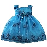 ベビードレス ベビークラリス 女の子 ワンピース ベビー　[リトルプリンセス] Little Princess ターコイズブルー 80cm