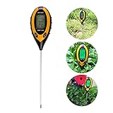 LeaningTech 4-in-1 デジタル 土壌水分計 土壌テスター 土壌酸度計 テスター センサー 土壌の水分、pH値、温度と照度を測定可能