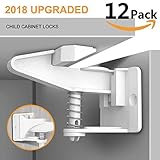 子安全キャビネットロック、赤ちゃんの安全引き出しロック引き出し、キャビネット、必要な校正キャビネットロックnoツールドリル、またはキークローゼット（12パック）