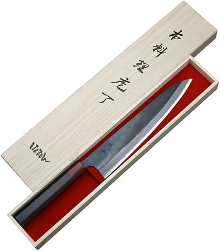 Amazon | 元兼 和牛刀 210mm 両刃 青紙スーパー 割込み 黒打ち仕上げ