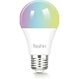 Smart Light Bulbs FRESHIN E27 A60 9W RGBCW WiFi Light Bulb, Dimmable Led Light, 2.4GHz Only, Compatible with Alexa ,Google Ho