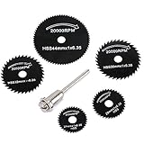 5枚入りセットスリッターブレード 鋸刃 高速度鋼切削ディスク HSS鋼 金属 切断鋸 木工用ブレード 砥石ソーブレード ブラック ミニルーター用 3.17mm軸