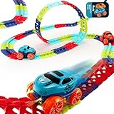 Magic Tracks(マジックトラック) カートラックセット レーストイ 男の子/子供用 LEDライトアップカー、スロットレースカー、柔軟な変更可能なマジック 3 4 5 6 7 8歳以上の女の子に最適な誕生日プレゼント(184個)