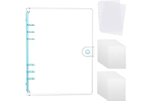 A5サイズ シール帳 バインダー 透明 6穴 シール台紙20枚付き＋シールPP専用台紙×2枚 手帳 シール収納 大きいサイズ コラージュノート 推し活 女の子 オリジナル作成 クリアタイプ (ブルー)