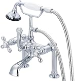 Water Creation F6-0006-01-PX Vintage Classic 7-Inch Spread Deck Mount Tub Faucet with 6-Inch Risers 