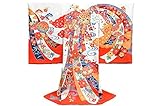 お宮参り 着物 女の子 初着 産着　om-l-234 【女の子用お守りフードセット，贈答用化粧箱，きもの保存用たとう紙 プレゼント！】