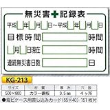 つくし工房 無災害記録表 現場用掲示板パーツ KG-213 500×800mm