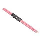 uxcell メープルウッドドラムスティック アンチスリップハンドルグリッ プ 7A ピンク クラシックドラムスティック ドラミング ミュージカルインストゥルメント パーカッション用