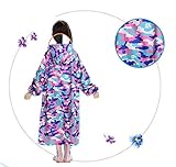 （ゼッパモリ）ZPAMOR　キッズ　雨具 レインコート　迷彩 バイザー付き　収納袋付き　レインウェア　可愛い　超軽量　ランドセル対応　便利 (L, ピンク)