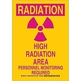 Brady 129209 Radiation and Laser Sign, Legend "Radiation High Radiation Area Personnel Monitoring Re