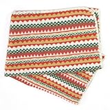 (セラナ) Selana メリノウール ジャガード ブランケット ナチュラル・茶・オレンジ
