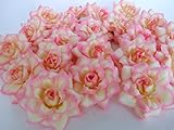( 50 )シルククリームピンクローズフラワーヘッド – 1.75 " – 人工花ヘッドファブリック花柄Supplies卸売ロットのウェディング花アクセサリーにブライダルヘアクリップヘッドバンドドレス