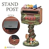 ポスト 郵便受け スタンドポスト スタンドタイプ バード 南京錠付き 組立式 新築祝い 贈り物