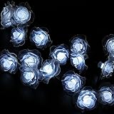 LINSAM 太陽発電 ソーラー 充電式 LED イルミネーション 光センサー内蔵 自動ON/OFF クリスマス 防雨防水型 バラ色　６M　30LED