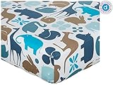 Gio Fitted Crib Sheet- Aqua by Dwell Studio