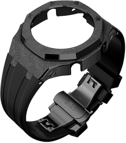 G-SHOCK GA-2100 カスタム メタルベゼル ラバーバンド ブラック G-SHOCK GA2100 カシオーク カスタム メタルベゼル ラバーベルト 本体