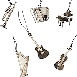 moin moin しおり ブックマーク 楽器 6つ セット ゴールド 金属 音楽 好きの方への プレゼント にも (ギター/バイオリン/ハープ/ピアノ/トランペット/アコーディオン)