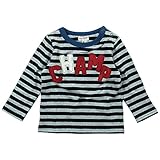 《秋冬春対応》 CHILD CHAMP(チャイルド チャンプ) ミニ裏毛ボーダー英字ロゴアップリケ長袖Tシャツ 80cm/GY NO.C-271056