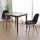 タンスのゲン 【ダイニングテーブル 75×75cm ＋ イームズチェア 2脚 セット 】 天然木 カントリー 北欧 ブラック 11719208 BK