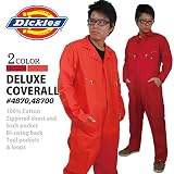 【アウトレット！】ディッキーズ 長袖 つなぎ LONG SLEEVE COVERALLS 「48700」 「綿100%」 色:ORANGE サイズ:2XL