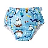 アイプレイ ベビー 水着 スイムパンツ おむつ機能付き 水遊びパンツ Ruffle Snap Reusable Swimsuit Diaper Boy 男の子用 (サイズ：3T、カラー：Light B