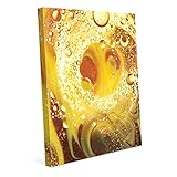 Mellow Yellow Carbonation :モダン現代抽象グラフィックの吹きガラスを水Dew Droplets Condensation黄色で壁アートプリント 8x10 ABS0000576