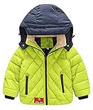 (トヨベイ)Toyobuy 厚手 子供 中綿 コート キッズ ブルゾン 女の子 ジャケット フード付き 男の子 防寒 萌葱 130