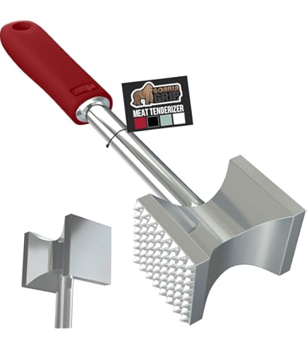 Heavy Duty Cooking Tool Dual-Side Meat Tenderizer Mallet - Heavy Duty Aluminum Alloy Meat Pounder For Steak & Chicken Dual-Side Meat Mallet Aluminum Alloy Comfort Grip Black