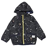 【SiShuNon/SKAPE】スペーシー中綿ジャケット エスケープ 男の子 ジャケット 中綿 星 スター フード 110 2 ブラック