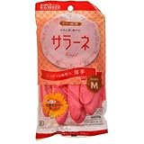 ビニール製手袋 はめ心地、爽やかサラーネ 厚手 Mサイズ ピンク