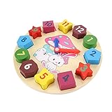 GYBBER&MUMU 積み木図形はめおもちゃ　ラーニングトイ　クロック鐘　時計　色数字時間形状認知　認識教育