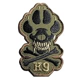 PHOENIX IKKI K9 軍用犬 警察犬 サービス ドッグ アーミードッグ 特殊部隊 タクティカル ミリタリー 布 刺繍 パッチ ワッペン 紋章 アップリケ 犬の足とクロスボーン green
