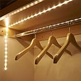 kanzd電池式1 M LEDストリップライトワイヤレスPIRモーションセンサーワードローブキャビネット Regular ホワイト