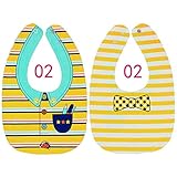 Liebeye 唾液タオル 可愛い 防水 ベビー 漫画 コットン 2